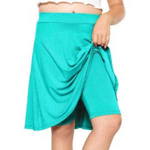 image:imageSTRETCH IS COMFORT Girls Knee to Midi Length Aline Skirt with Builtin Shorts or Leggings  Size 416Turquoise