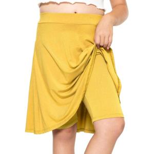 image:imageSTRETCH IS COMFORT Girls Knee to Midi Length Aline Skirt with Builtin Shorts or Leggings  Size 416Yellow