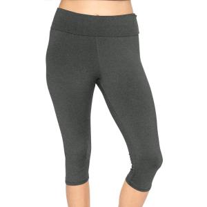 image:imageSTRETCH IS COMFORT Womens Foldover Knee Length Leggings Charcoal Gray Large