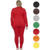 image:imageSTRETCH IS COMFORT Womens Oh So Soft Crew Neck Long Sleeve amp Leggings Set  Stretch 2Piece Outfit  Regular amp Plus Size S5XRed