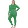 image:imageSTRETCH IS COMFORT Womens Oh So Soft Crew Neck Long Sleeve amp Leggings Set  Stretch 2Piece Outfit  Regular amp Plus Size S5XKelly Green