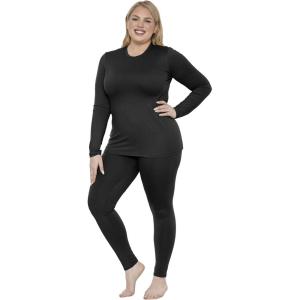 image:imageSTRETCH IS COMFORT Womens Oh So Soft Crew Neck Long Sleeve amp Leggings Set  Stretch 2Piece Outfit  Regular amp Plus Size S5XBlack