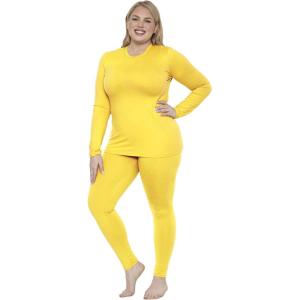 image:imageSTRETCH IS COMFORT Womens Oh So Soft Crew Neck Long Sleeve amp Leggings Set  Stretch 2Piece Outfit  Regular amp Plus Size S5XYellow
