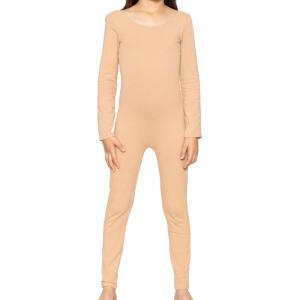 image:imageSTRETCH IS COMFORT Teamwear Girls Cotton Tank UnitardBeige Long Sleeve