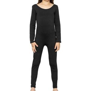 image:imageSTRETCH IS COMFORT Teamwear Girls Cotton Tank UnitardBlack Long Sleeve