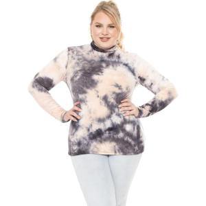 image:imageSTRETCH IS COMFORT Womens Plus Size Long Sleeve and Sleeveless Turtleneck  XL  7XNavy Tie Dye