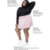 image:imageSTRETCH IS COMFORT Womens Asymmetrical Gathered Skater Skirt Navy Blue 3X