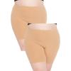 image:imageSTRETCH IS COMFORT Womens Biker and Knee Length Leggings  2 Pack  S  7XBeige