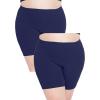 image:imageSTRETCH IS COMFORT Womens Biker and Knee Length Leggings  2 Pack  S  7XNavy Blue