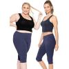 image:imageSTRETCH IS COMFORT Womens Biker and Knee Length Leggings  2 Pack  S  7XNavy Blue
