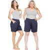 image:imageSTRETCH IS COMFORT Womens Boyfriend Shorts with Pockets Navy Blue Large