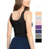 image:imageSTRETCH IS COMFORT Womens Oh So Soft Cropped and Long Length Tank Top  Small  5XBlack  Nautical Black Stripes