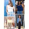 image:imageSTRETCH IS COMFORT Womens Oh So Soft Cropped and Long Length Tank Top  Small  5XWhite  Nautical White Stripes