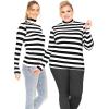 image:imageSTRETCH IS COMFORT Womens and Plus Relaxed and Regular Turtleneck  XS 7XBlack White Stripes