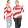 image:imageSTRETCH IS COMFORT Womens and Plus Relaxed and Regular Turtleneck  XS 7XRed White Stripes