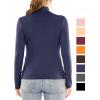 image:imageWomens Mock Turtle Neck Top Navy Blue 3X