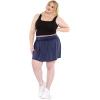 image:imageWomens Modal Ruffle Waist Skater Skirt Navy Blue 2X
