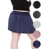 image:imageWomens Modal Ruffle Waist Skater Skirt Navy Blue 2X