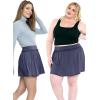 image:imageWomens Modal Ruffle Waist Skater Skirt Navy Blue Large