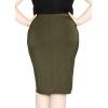 image:imageWomens Plus Size Soft Stretch MIDI Skirt  Comfortable for Women  XLarge  6XOlive Green