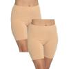 image:imageSTRETCH IS COMFORT Womens Biker and Knee Length Leggings  2 Pack  S  7XBeige