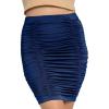 image:imageSTRETCH IS COMFORT Womens Ruched Pencil Knee Length Skirt Navy Blue Medium