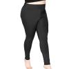 image:imageStretch is Comfort Womens Plus Size Foldover Ankle Length Cotton LeggingsBlack