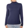 image:imageWomens Mock Turtle Neck Top Navy Blue 3X