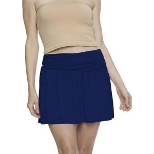 image:imageSTRETCH IS COMFORT Womens Asymmetrical Gathered Skater Skirt Navy Blue Medium