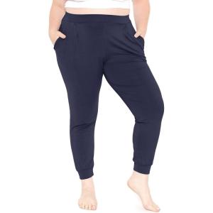 image:imageSTRETCH IS COMFORT Womens Cuffed Pleated Joggers Navy Blue 2X
