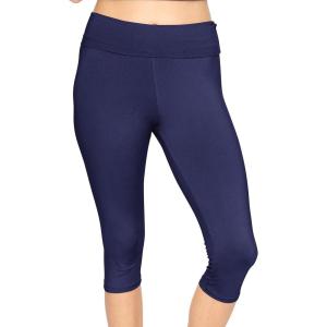 image:imageSTRETCH IS COMFORT Womens Oh So Soft Foldover Knee Length Leggings Navy Blue Medium