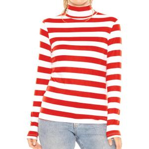 image:imageSTRETCH IS COMFORT Womens and Plus Relaxed and Regular Turtleneck  XS 7XRed White Stripes