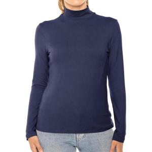image:imageWomens Mock Turtle Neck Top Navy Blue 3X