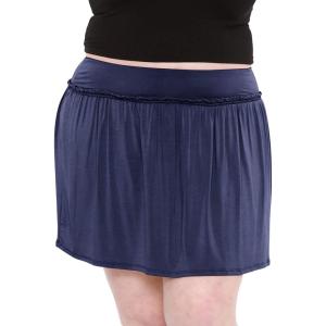 image:imageWomens Modal Ruffle Waist Skater Skirt Navy Blue 2X