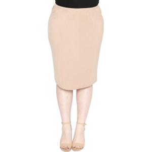 image:imageWomens Plus Size Soft Stretch MIDI Skirt  Comfortable for Women  XLarge  6XBeige