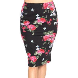 image:imageWomens Plus Size Soft Stretch MIDI Skirt  Comfortable for Women  XLarge  6XBlack Floral