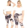 image:imageSTRETCH IS COMFORT Women and Plus Size High Waist Biker Shorts Full and Knee Length Leggings with PocketNavy Tie Dye