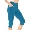 image:imageSTRETCH IS COMFORT Women and Plus Size High Waist Biker Shorts Full and Knee Length Leggings with PocketTeal