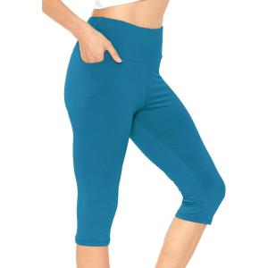image:imageSTRETCH IS COMFORT Women and Plus Size High Waist Biker Shorts Full and Knee Length Leggings with PocketTeal