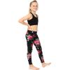 image:imageSTRETCH IS COMFORT Girls 2 Pack Oh So Soft Footless Leggings  Stretchy  Size 214Black  Black Floral