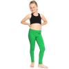 image:imageSTRETCH IS COMFORT Girls 2 Pack Oh So Soft Footless Leggings  Stretchy  Size 214Black  Kelly Green
