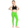 image:imageSTRETCH IS COMFORT Girls 2 Pack Oh So Soft Footless Leggings  Stretchy  Size 214Black  Lime Green