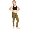 image:imageSTRETCH IS COMFORT Girls 2 Pack Oh So Soft Footless Leggings  Stretchy  Size 214Black  Olive Green