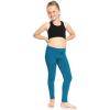 image:imageSTRETCH IS COMFORT Girls 2 Pack Oh So Soft Footless Leggings  Stretchy  Size 214Black  Teal
