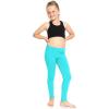 image:imageSTRETCH IS COMFORT Girls 2 Pack Oh So Soft Footless Leggings  Stretchy  Size 214Black  Turquoise