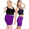 image:imageStretch is Comfort Womens Pack of 2 DTY Plus Size Bike Shorts Purple 3X