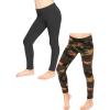 image:imageSTRETCH IS COMFORT Girls 2 Pack Oh So Soft Footless Leggings  Stretchy  Size 214Black  Camouflage