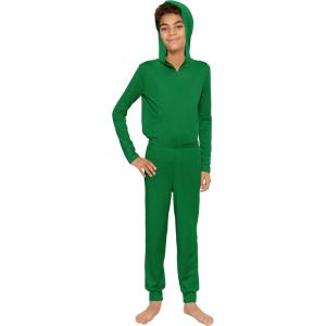 image:imageSTRETCH IS COMFORT Youth Boys Oh So Soft Jogger Set with Long Sleeve Crew Neck Top  Comfortable Kids Clothing  416Kelly Green With Hoodie
