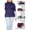 image:imageWomens Plus Size Warm Short Sleeve Turtleneck Top  Ultra Soft  Adult XL to 5XHeather Gray