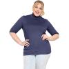 image:imageWomens Plus Size Warm Short Sleeve Turtleneck Top  Ultra Soft  Adult XL to 5XNavy Blue